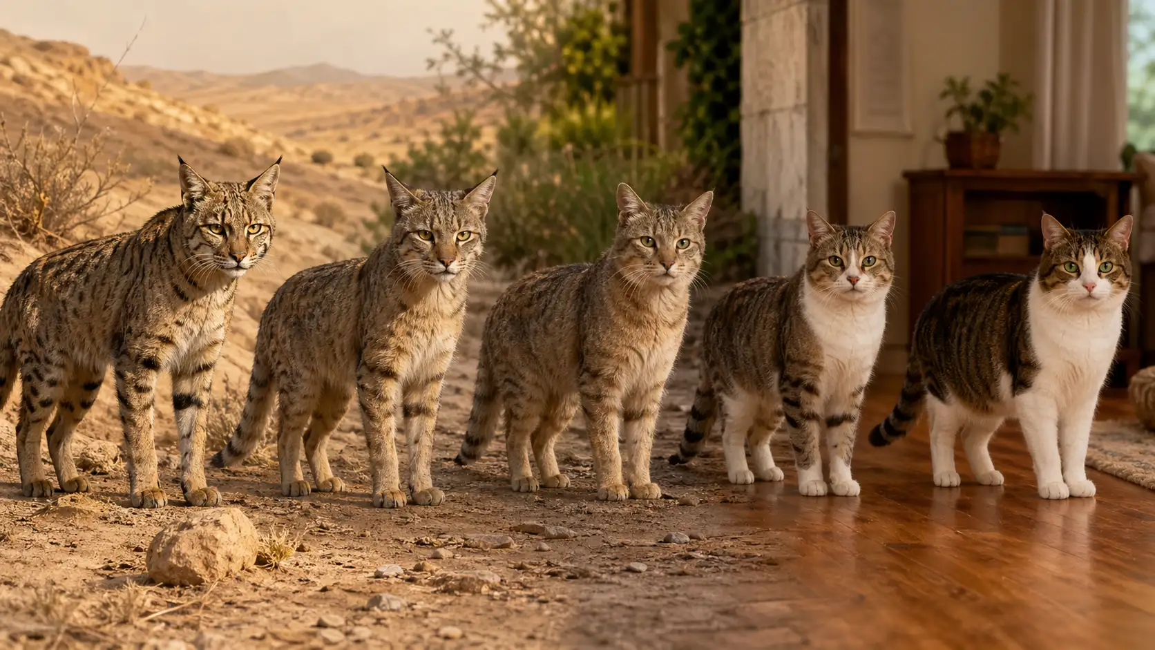 Évolution du chat sauvage vers le chat domestique
